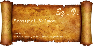Szotyori Vilmos névjegykártya